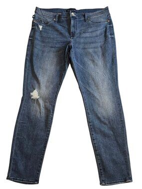 Rock and Republic Dark Wash Distressed Skinny Jeans Size 16 EUC